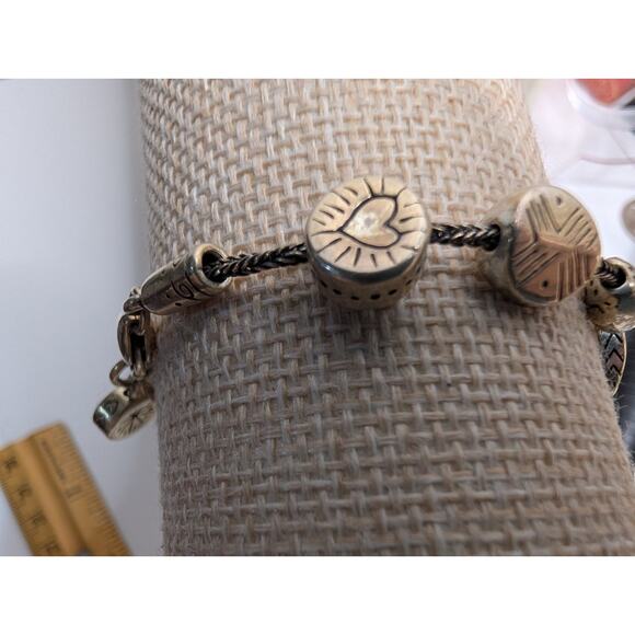 Brighton Silver Tone Beaded Bracelet 7.5 Inch Adjustable Chain - Picture 6 of 8